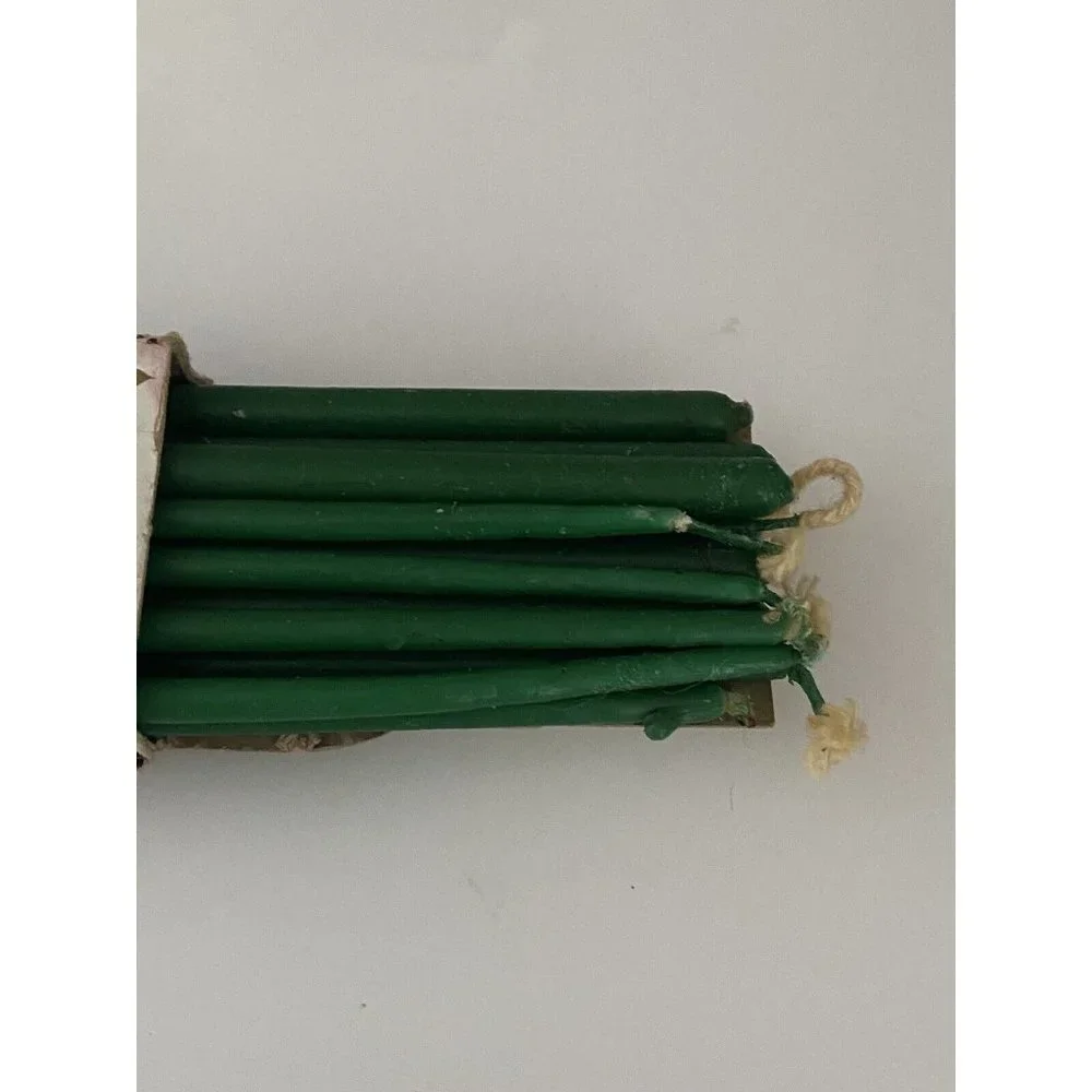 Slim Taper‎ Candles Green Yellow Columbia Continental Tapers 15